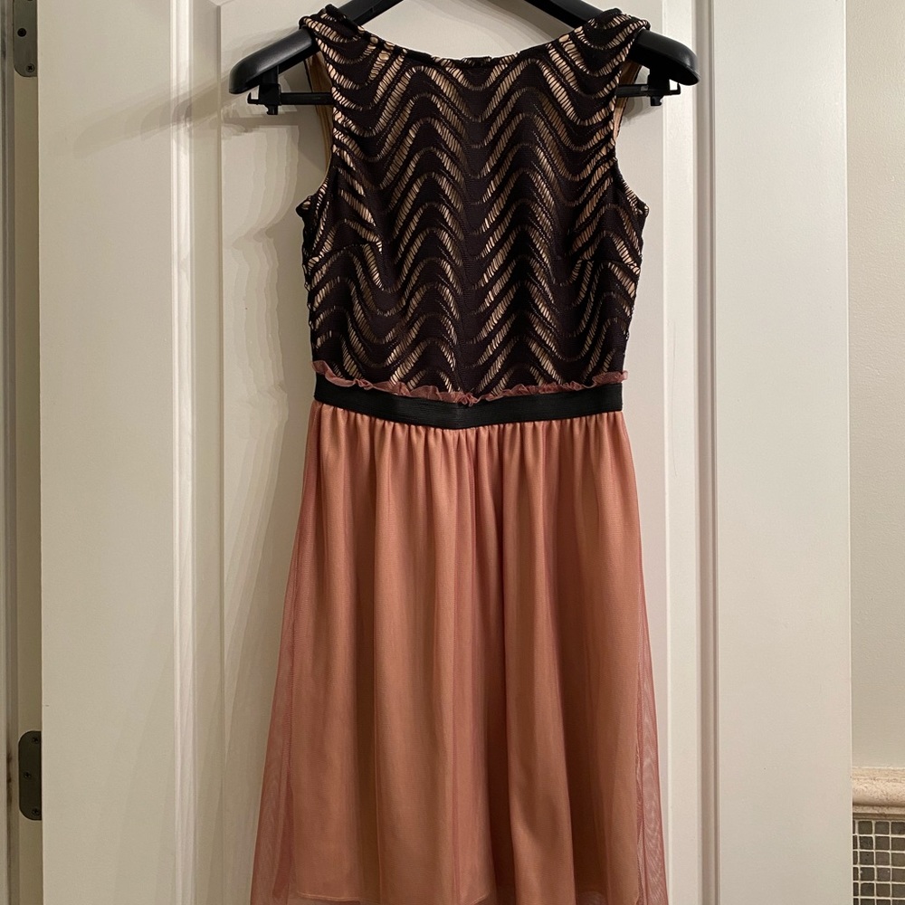 Pretty blush and black dress
